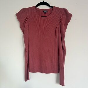 Splendid Dusty Rose Ribbed Long Sleeve Tee